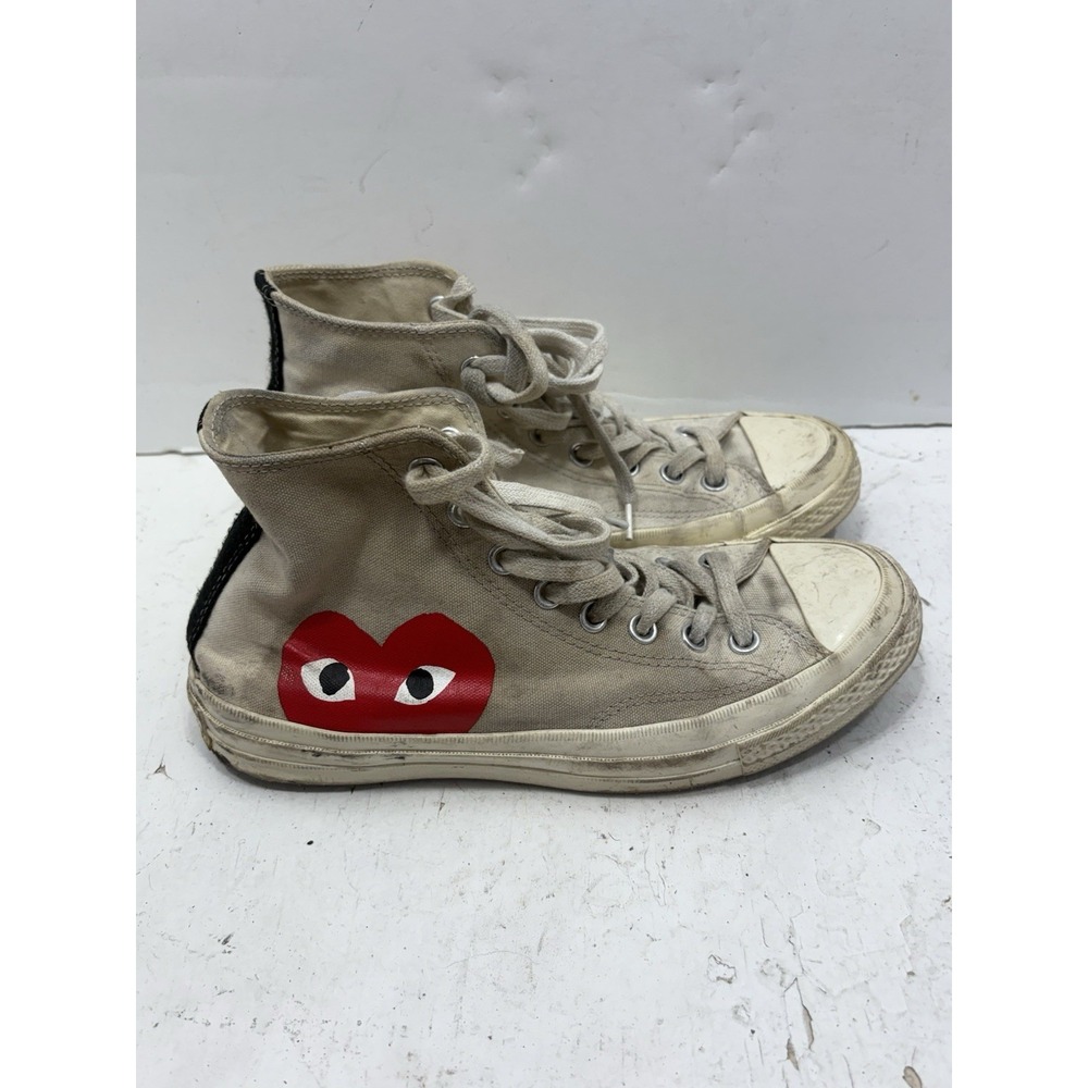 Converse Comme Des Garcons Women's Size 9 High Top White All Star Heart Men's 7